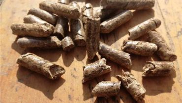 cracked wood pellet